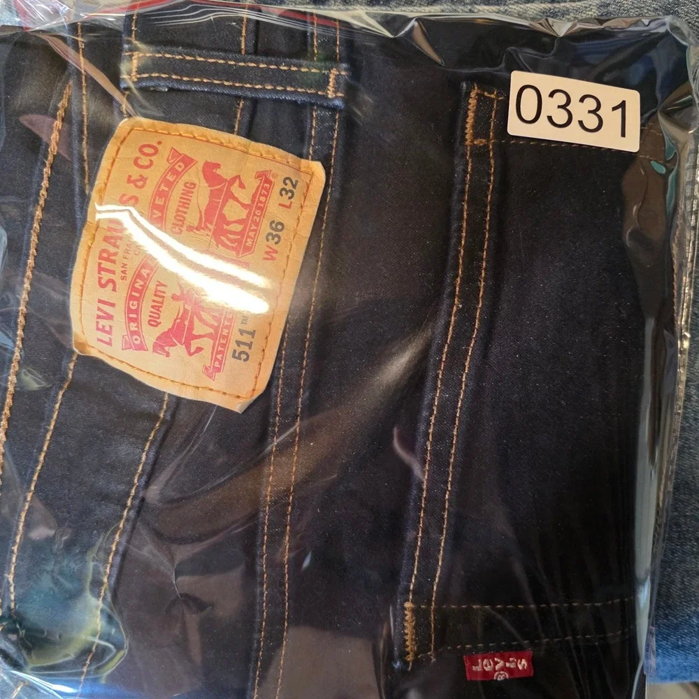 Levis 511 Slim Fit Jeans Mens 36x31 Dark Indigo Blue Denim Pants 04511-1652